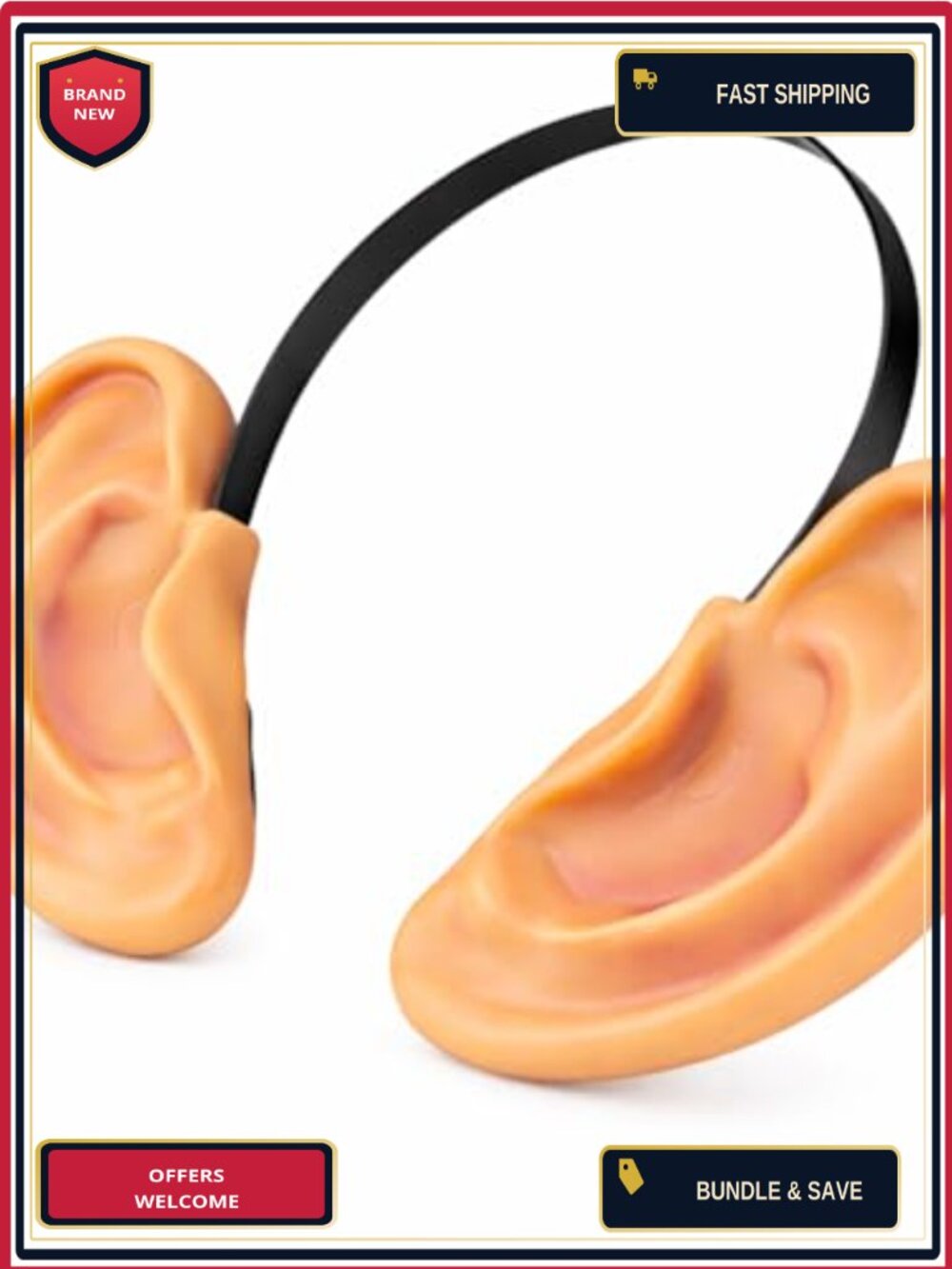 Jumbo Oversized Ear Headband Costume Photo Booth Prop Flexible One Size